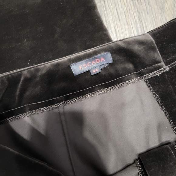 Escada Velvet Brown Trousers Size 44 - Picture 5 of 5